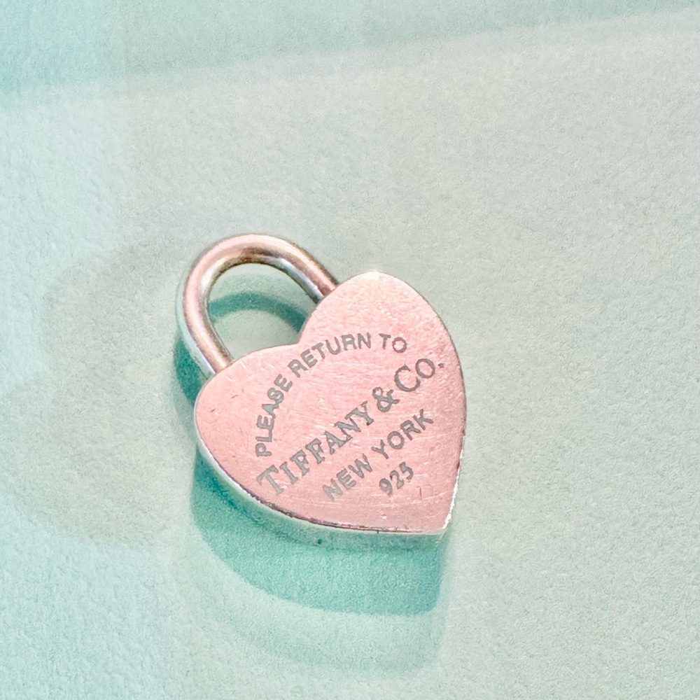 Tiffany & Co. Blue Enamel Padlock Heart Charm